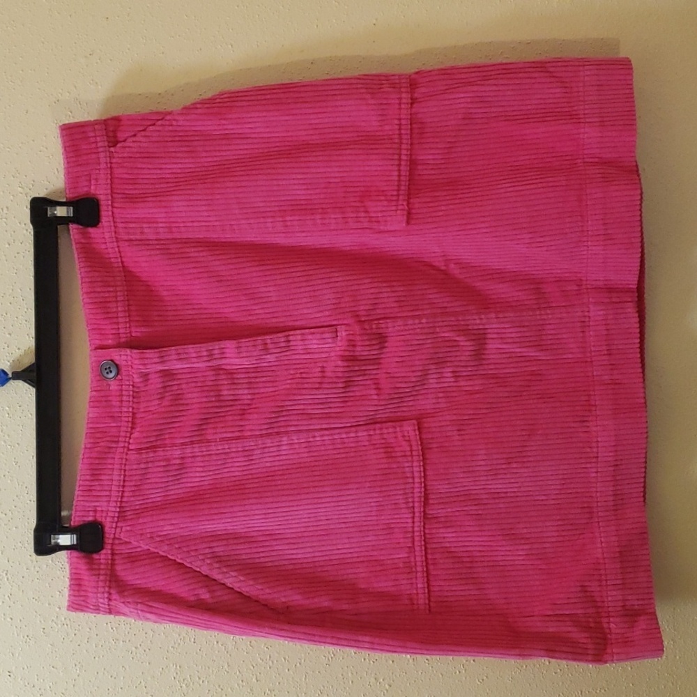 Bright Pink Corduroy Skirt
